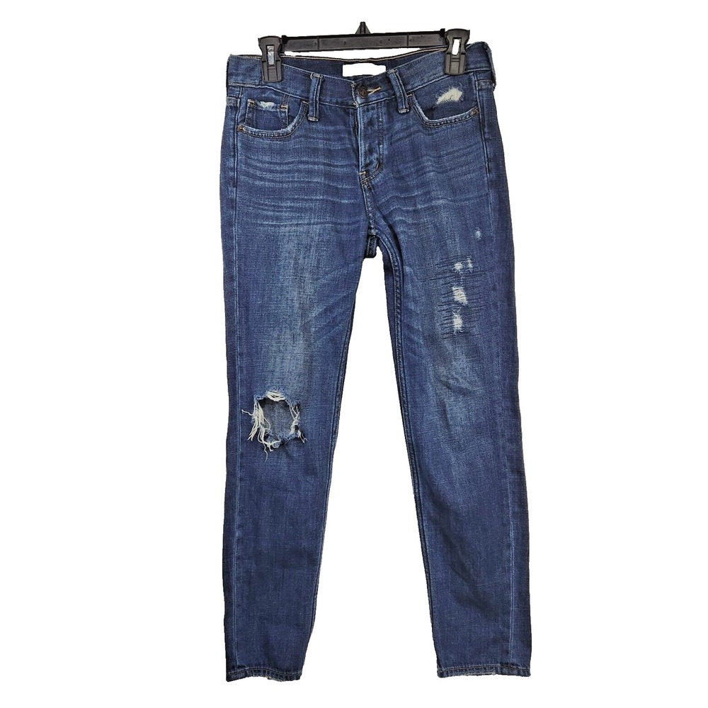 Abercrombie And Fitch Jeans Womens Size 28 Blue Distressed Look